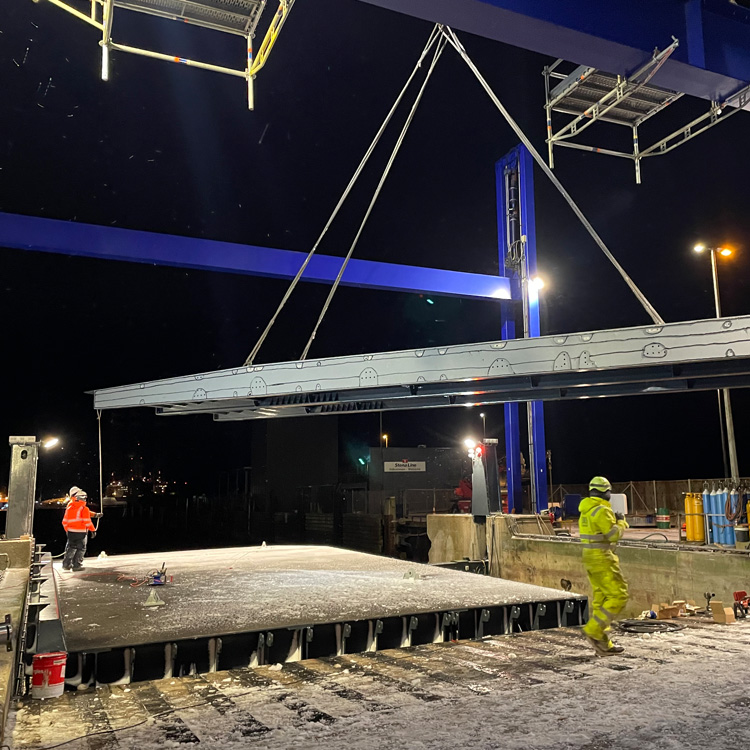 Ny broklap ved Stena Lines færgeterminal Grenaa Havn